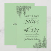Salie Groene Varens Bruiloft Save The Date (Voorkant / Achterkant)