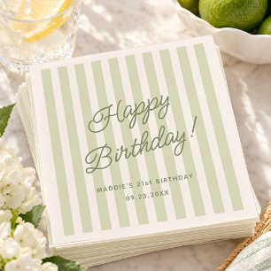 Salie Groene Verjaardag Coastal Chic Aangepaste Na Servet