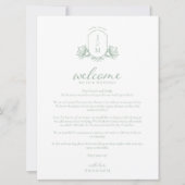 Salie Groene Victoriaanse Wapen Welcome/Itinerary Kaart (Voorkant)