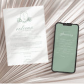 Salie Groene Victoriaanse Wapen Welcome/Itinerary Kaart