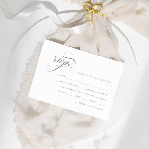 Salie Groene Vintage Crest RSVP Informatiekaartje