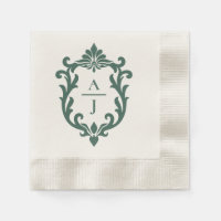 Salie Groene Vintage Sierlijke Wapen Huwelijk