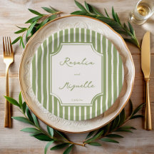 Salie groene vintage strepen trouwpersonalatie