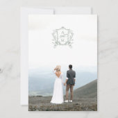 Salie Groene Vintage Wapen Save the Date Kaart (Voorkant)