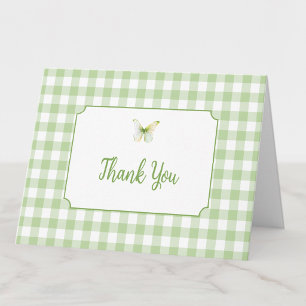 Salie Groene Vlinder Kusjes Baby Shower Bedankkaart
