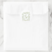 Salie Groene Wapen Wedding Ronde Sticker (Tas)