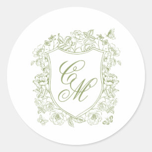 Salie Groene Wapen Wedding Ronde Sticker