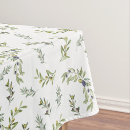Salie Groene Waterverf Chic Olijf Patroon Tafelkleed