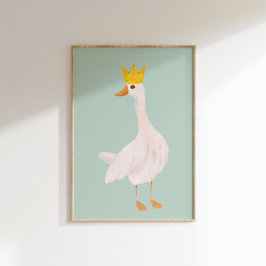 Salie groene waterverf domme gans kinderkamer poster