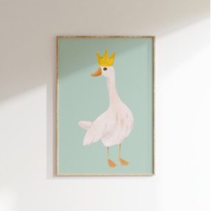 Salie groene waterverf domme gans kinderkamer poster