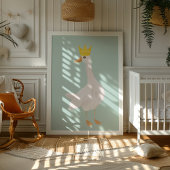 Salie groene waterverf domme gans kinderkamer poster