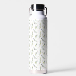 Salie Groene Waterverf Frans Landelijk Olijfpatroo Waterfles