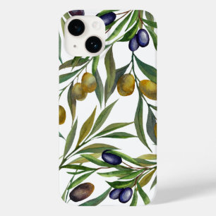 Salie Groene Waterverf Franse Landelijke Olijfpatr Case-Mate iPhone 14 Hoesje