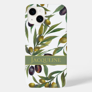 Salie Groene Waterverf Franse Landelijke Olijfpatr Case-Mate iPhone 14 Hoesje