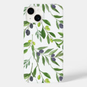 Salie Groene Waterverf Franse Landelijke Olijfpatr Case-Mate iPhone Case (Achterkant)