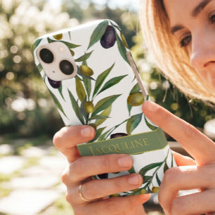 Salie Groene Waterverf Franse Landelijke Olijfpatr Case-Mate iPhone 14 Hoesje