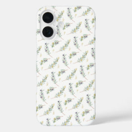 Salie Groene Waterverf Franse Landelijke Olijfpatr iPhone 16 Hoesje