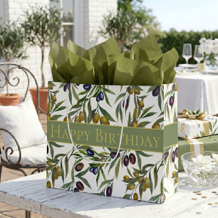 Salie Groene Waterverf Franse Landelijke Olijfpatr Groot Cadeauzakje