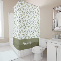 Salie Groene Waterverf Olijf Monogram Naam