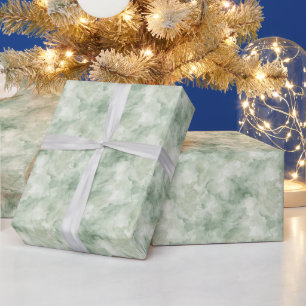 Salie Groene Waterverf Patroon Cadeaupapier