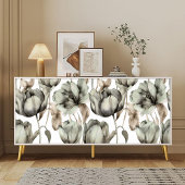 Salie Groene Waterverf pioenroos florale ontkoppel Tissuepapier