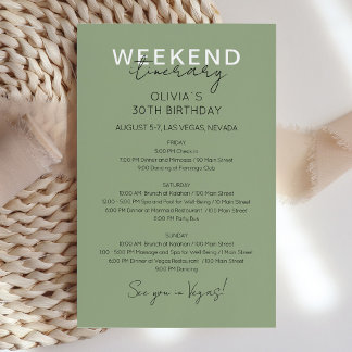 Salie Groene Weekend Verjaardags Itinerarium Uitno