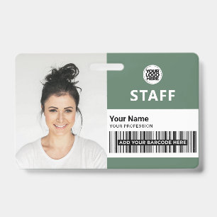 Salie Groene Werknemer Zakelijke Foto Personeels I Badge