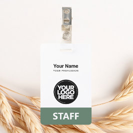 Salie Groene Werknemersnaam Zakelijk Logo Personee Badge