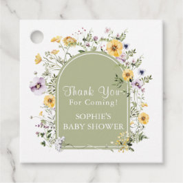Salie Groene Wildbloem Baby in Bloom Baby shower Bedankjes Labels