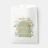 Salie Groene Wildbloem Baby in Bloom Baby shower Bedankzakje (Voorkant)