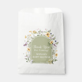 Salie Groene Wildbloem Baby in Bloom Baby shower Bedankzakje