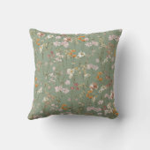 Salie Groene Wildbloem Baby in Bloom Bloemen Kussen (Achterkant)