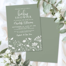 Salie Groene Wilde Bloem Baby Shower