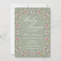 Salie Groene Wilde Bloem Boho Baby Borrel