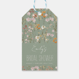 Salie Groene Wilde Bloem Boho Bruidsdouche In Bloe Cadeaulabel