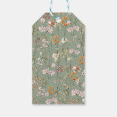 Salie Groene Wilde Bloem Boho Bruiloft Uitnodiging Cadeaulabel (Achterkant)