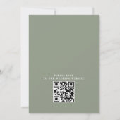 Salie Groene Wilde Bloem Boho Budget QR Code Trouw Kaart (Achterkant)