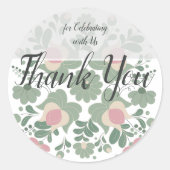 Salie Groene Wilde Bloem Bruiloft Favor Sticker (Voorkant)