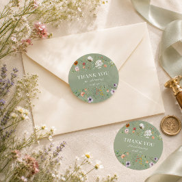 Salie Groene Wilde Bloem Dank Je Sticker