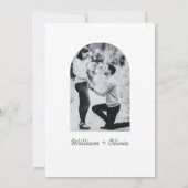 Salie Groene Wilde Bloem Foto Bruiloft Kaart (Achterkant)