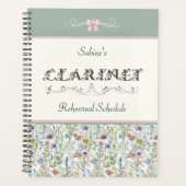 Salie Groene Wilde Bloem Klarinet Oefenschema Plan Planner (Voorkant)