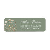 Salie Groene Wilde Bloem Retouradres Etiket (Voorkant)