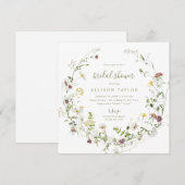 Salie Groene Wilde Bloem Rustieke Boho Bruiloft Fe Kaart (Voorkant / Achterkant)