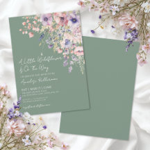 Salie Groene Wilde Bloemen Baby Shower