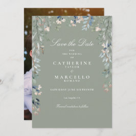 Salie Groene Wilde Bloemen Bloem Foto Bruiloft Save The Date