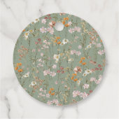 Salie Groene Wilde Bloemen Bruidsdouche Laat Liefd Bedankjes Labels (Achterkant)