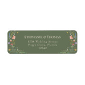 Salie Groene Wilde Bloemen Retouradres Sticker (Voorkant)