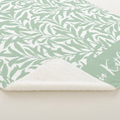 Salie Groene Wilgentak Monogram Sherpa Deken (3/4)