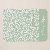 Salie Groene Wilgentak Monogram Sherpa Deken (Voorkant (horizontaal))