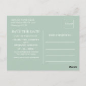 Salie Groene Winter Kerstmis Save the Date Huwelij Briefkaart (Achterkant)